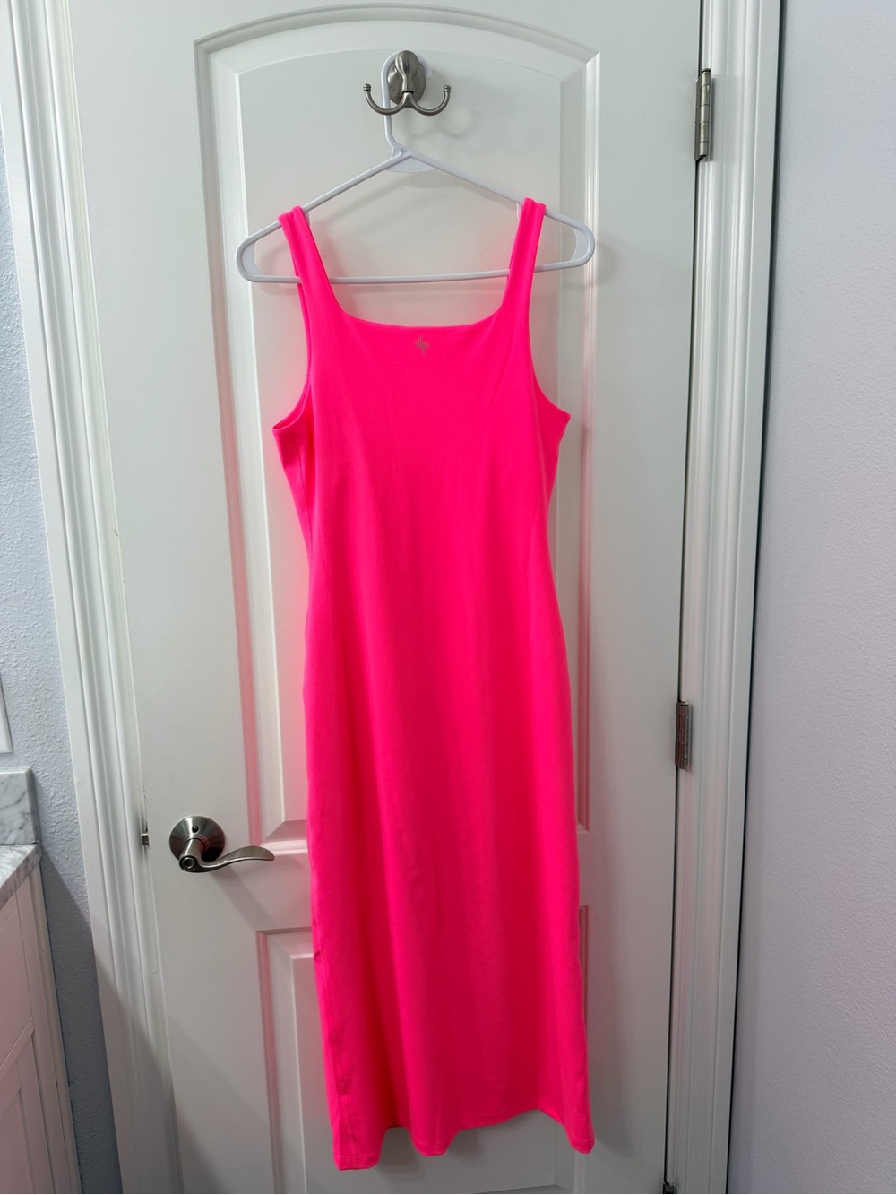 Daily Practice - Anthropologie - Neon Sunset Pink Sleeveless Scoop-Neck Dress View 6